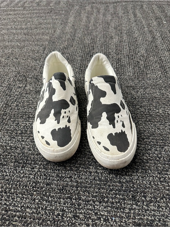 Jenn Ardor Shoes - Jenn Ardor Black White Cow Print Slip-On Canvas Sneakers US 6.5